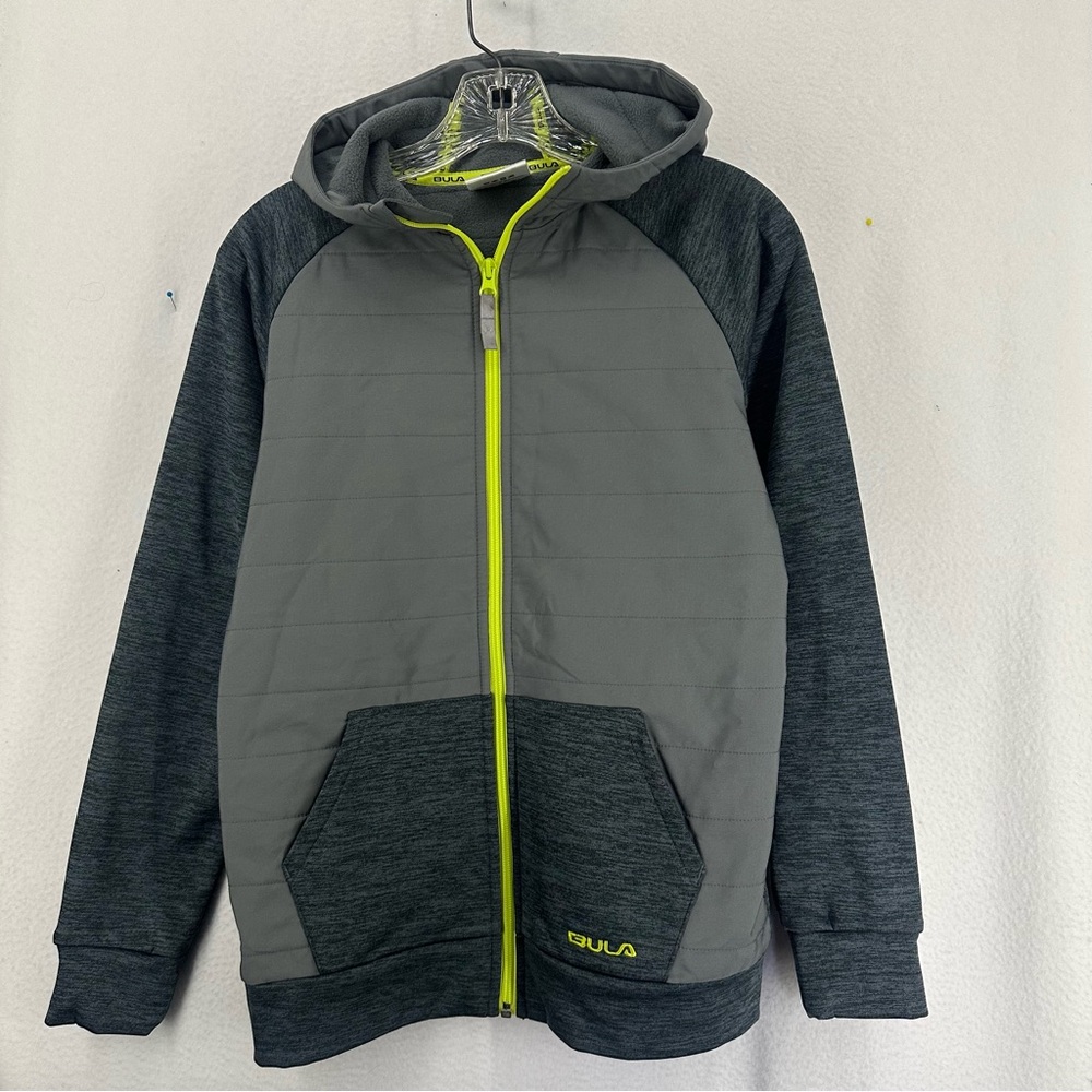 Bula Zip‎ Up Winter Jacket Boys Large Grey Green